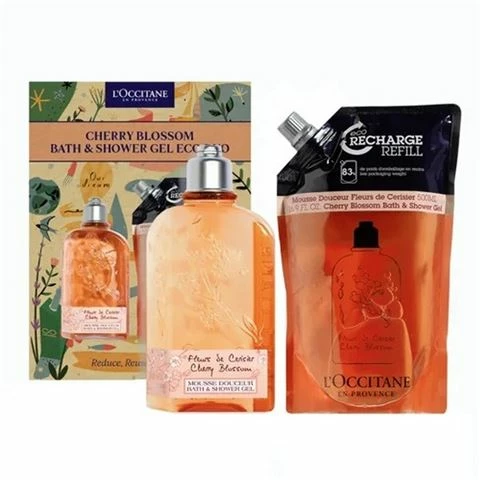 L'Occitane - Cherry Blossom Bath & Shower Gel Eco Duo 2pce 1 L'Occitane - Cherry Blossom Bath & Shower Gel Eco Duo 2pce