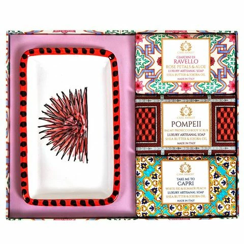 Casa Amalfi - Pink Maiolica Luxury Artisanal Soap Gift Box 4pce 1 Casa Amalfi - Pink Maiolica Luxury Artisanal Soap Gift Box 4pce