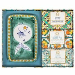Casa Amalfi - Green Maiolica Luxury Artisanal Soap Gift Box 4pce
