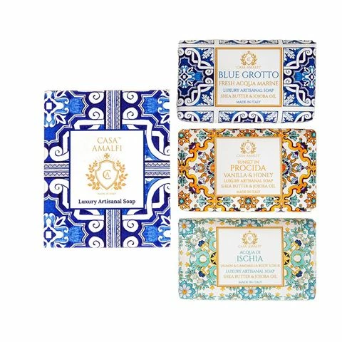 Casa Amalfi - Blue Maiolica Luxury Artisanal Soap Box 3pce 1 Casa Amalfi - Blue Maiolica Luxury Artisanal Soap Box 3pce