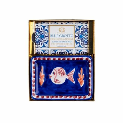 Casa Amalfi - Blue Grotto Luxury Artisanal Soap W/Dish Gift Set 2pce 1 Casa Amalfi - Blue Grotto Luxury Artisanal Soap W/Dish Gift Set 2pce