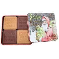 La Savonnerie De Nyons - Santa W/ Presents Soap Tin Set 4pce